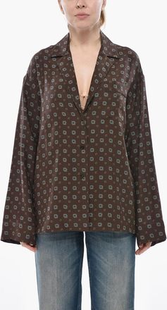 Moschino COUTURE! Camicia in Seta Motivo Geometrico Moschino