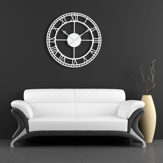OEM Reloj De Pared Grande De Metal Blanco De 80 Cm