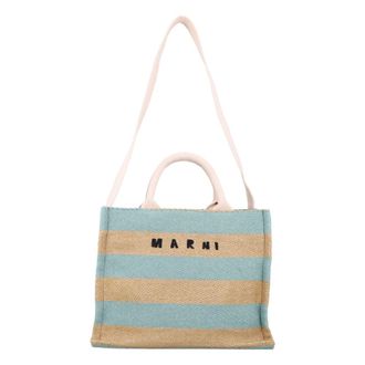 Marni Tote Bags, female, Multicolor, Size: ONE SIZE Stripes Pattern Tote Bag with Handles
