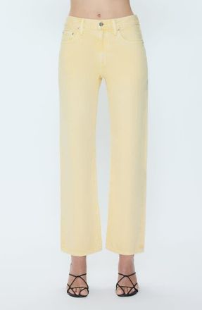 Pistola Denim Lexi Mid Rise Bowed Straight Leg Jeans in Day Glow at Nordstrom, Size 32