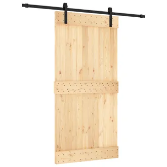 vidaXL Puerta Corredera Natural Y Negro 100 X 210 Cm Vidaxl