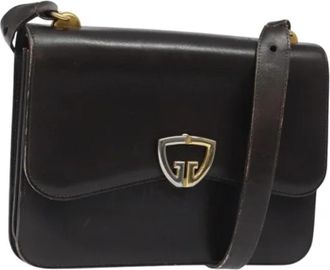 Gucci Pre-owned Leather gucci-bags - Dames - Vintage Schoudertas - Bruin - ONE Size - Leer - Vintage