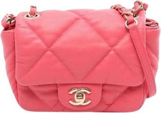 Chanel Pre-owned Matelasse Lambskin Schoudertas - Dames - Vintage Schoudertas - Roze - ONE Size - Leer - Vintage