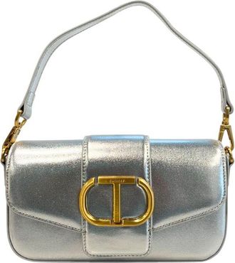 Twinset Silver PU Women Shoulder Womens Bag