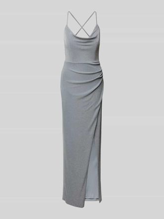 Vera Mont Abendkleid mit seitlicher Raffung in Hellgrau, Gr&ouml;&szlig;e 34