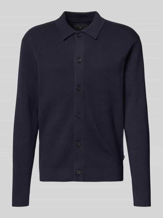 Jack & Jones Strickjacke mit Kentkragen Modell MILANO in Dunkelblau, Größe XL