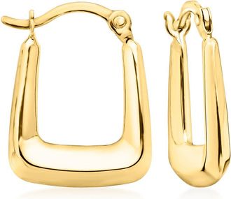 Canaria Canaria 10kt Yellow Gold Squared Huggie Hoop Earrings