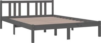 vidaXL Bed Frame without Mattress Grey Solid Wood 140x200 cm Vidaxl