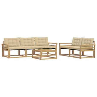 vidaXL Conjunto De Sof&aacute;s De Exterior 6 Pcs Y Beige 79 X 79 X 37 Cm Vidaxl