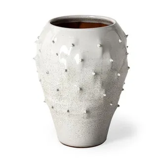 Mercana Julian Glossy Ceramic Spoked Vase in White at Nordstrom, Size Small