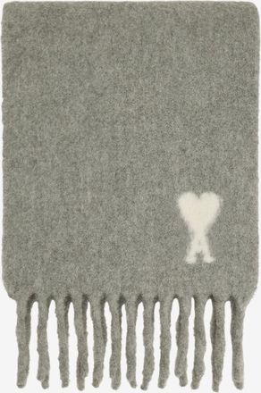 Ami Rechteckiger Alpakawoll-Schal mit Ami de Coeur