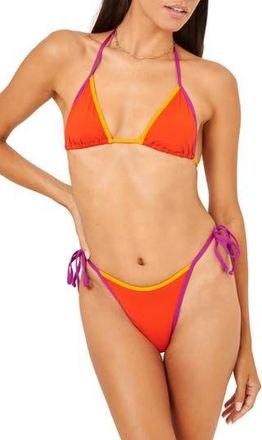 L*Space Triangle Bikini Top in Berry/Pimento at Nordstrom Rack, Size X-Small