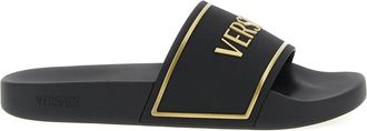 Versace Rubberen Slippers - Heren - Sandalen - Zwart - 40 EU - Schoenen