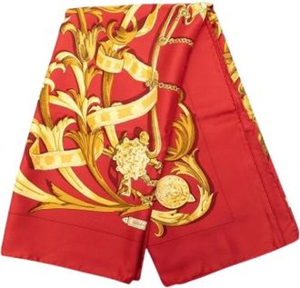 Herm&egrave;s Pre-owned Scarves, female, Red, Size: ONE SIZE Pre-owned Le Mors A La Conetable Silk Scarf
