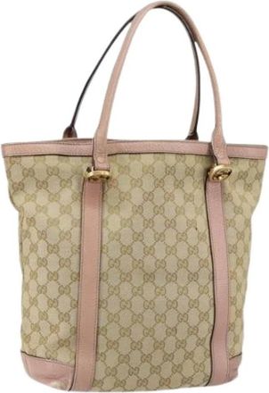Gucci Pre-owned Canvas Tote Bag - Dames - Vintage Shopper - Beige - ONE Size - Vintage