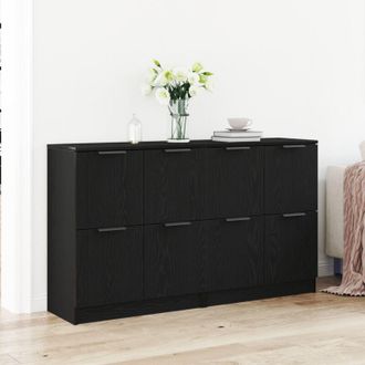 vidaXL Mobile di Servizio Rovere nero 180 x 30 x 70 cm - Vidaxl