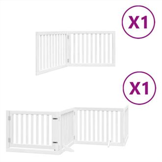 vidaXL Puerta De Perros Plegable 6 Paneles Madera &Aacute;lamo Blanca 480 Cm Vidaxl
