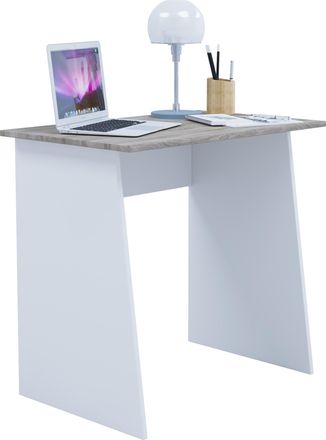 ebuy24 Mesa De Ordenador Vcm Dimensiones Aprox. Al. 74 X An. 80 X P. 50 Cm Paneles Laterales Elegantes Escritorio - Masola Mini (blanco / Roble Sonoma)