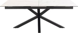 DRAWER Mesa comedor extensible 6-12 personas cerámica y metal - Blanco