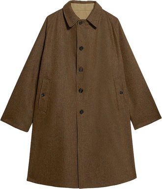 Fortela Stanford Herringbone Wool Double-Faced Single-Breasted Coat in Brown at Nordstrom, Size 50 Eu