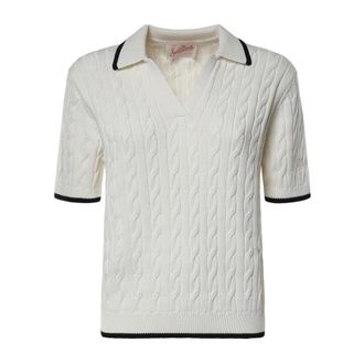 MC2 Saint Barth Knit Polo - female - MC2 Saint Barth - V-neck Knitwear - White - L - Knitwear
