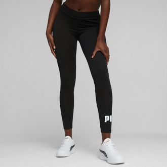 Puma Leggings PUMA ESS LOGO LEGGINGS, Damen, Gr. XS, N-Gr, schwarz (puma schwarz), Jersey, Obermaterial: 95% Baumwolle, 5% Elasthan, unifarben, schmal norm
