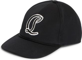 Christian Louboutin Mooncrest Ivy Canvas Adjustable Baseball Cap in Bk01-Black at Nordstrom, Size Medium