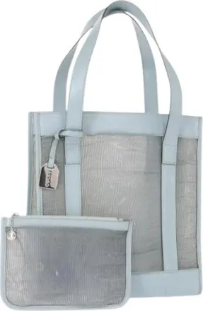 Gucci Pre-owned Nylon Tote Bag - Dames - Vintage Shopper - Blauw - ONE Size - Nylon - Vintage