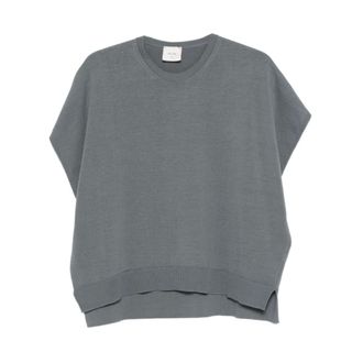 Alysi Round-neck Knitwear, female, Gray, Size: XS Regular Fit T-Shirt