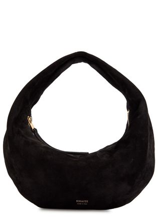 Khaite Olivia Mini Suede Hobo top Handle bag - Black - One Size