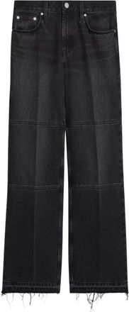 Helmut Lang Zwarte Straight Leg Jeans Ruwe Zoom - Dames - Regular Fit Jeans - Zwart - W25 - Katoen - Jeans