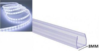 Trade Shop Trade Shop Traesio - Trade Shop - Profilo In Plastica Da 1 Mt Senza Copertura Per Strip Led Strisce Da 8 Mm Ps-8mm