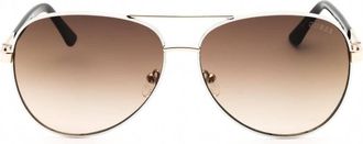 Guess Dark Brown Gradient Pilot Ladies Sunglasses GU00173 21F 60