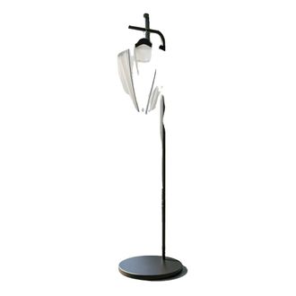 OEM Appendiabiti, Struttura In Metallo, Base In Ardesia, Altezza 170 Cm, 3 Ganci, Asta Superiore Per Appendere