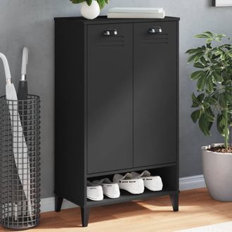 Berkfield Home Shoe Cabinet VIKEN Black Engineered Wood