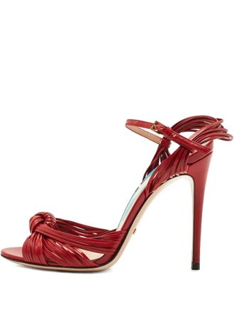 Gucci Allie geknoopte leren sandalen - Rood