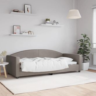 vidaXL Sof&aacute; Cama Sin Colch&oacute;n Tela Taupe 90x200 Cm Vidaxl