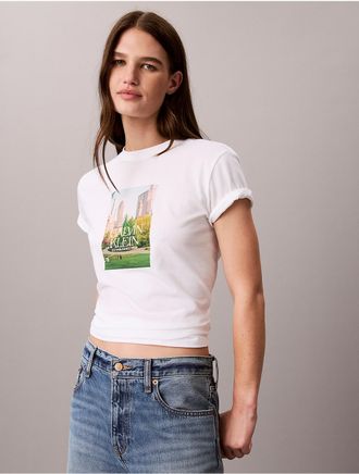 Calvin Klein Jeans Calvin Klein Womens Classic Central Park Graphic Tee - White - XL