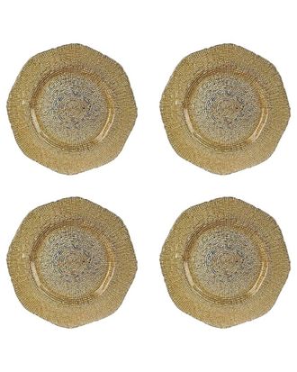 10 Strawberry Street Set of 4 Citrine Glass Chargers