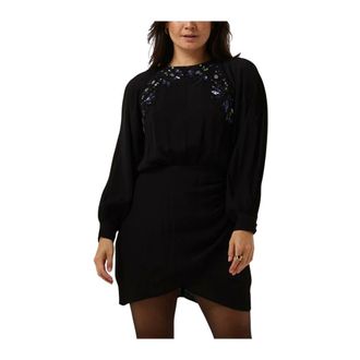 Louizon Kleedjes, Dames, Zwart, M, Pailletten, Sprankelende Zwarte Mini Jurk