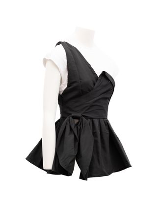 Alexander McQueen One-Shoulder Pleated Bodysuit - Black