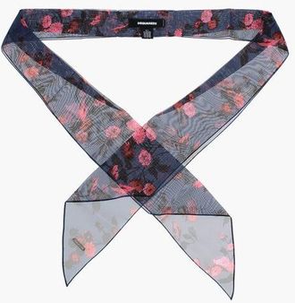 Dsquared2 Floral Patterned Chiffon Slim Foulard size Unica