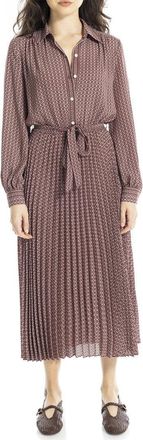 Max Studio Collar Pleated Dress