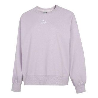 Puma (WMNS) PUMA Logo Embroidery Round-Neck SweatshirtPurple 535327-17