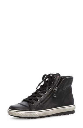 Gabor 73.754 Zip High Top Sneaker in Black at Nordstrom, Size 6.5Us