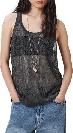 AllSaints Kaito Open Stitch Tank in Carbon Grey at Nordstrom Rack, Size Medium