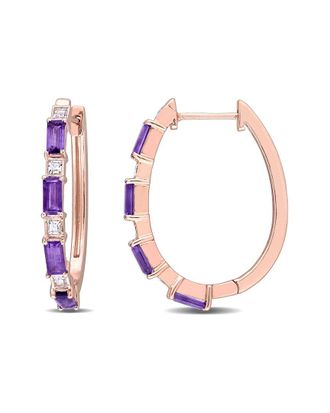Rina Limor Rose Gold Vermeil 2.16 Ct. Tw. African-Amethyst White Topaz Earri