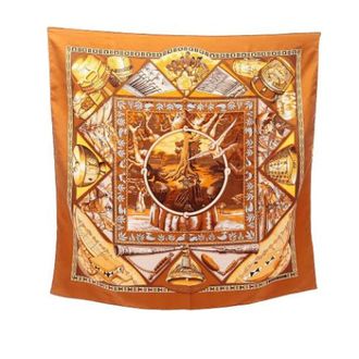 Herm&egrave;s Pre-owned Scarves, female, Brown, Size: ONE SIZE Pre-owned Au Son Du Tam-Tam Scarf