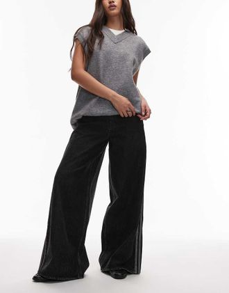 adidas Originals Firebird - Pantaloni sportivi neri in denim-Nero