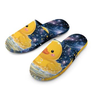 Generic Rubber Duckys Splashing Universes Mens House Slippers Slip Indoor Slipper On Shoes Warm Outdoor